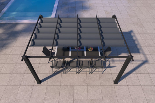 Pergola auto-portée 3x4m avec toile rétractable