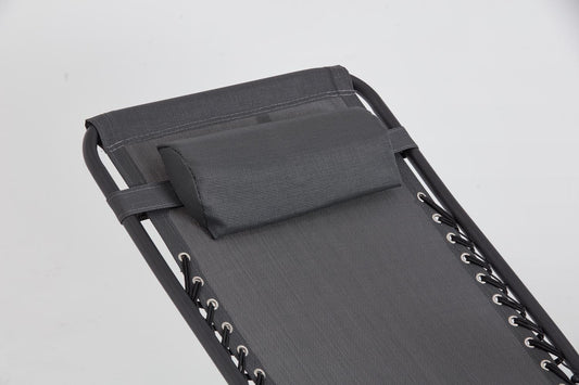 Lot de 2 transats inclinables noir et gris foncé