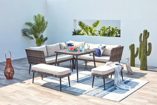 Salon de jardin en résine 9 personnes