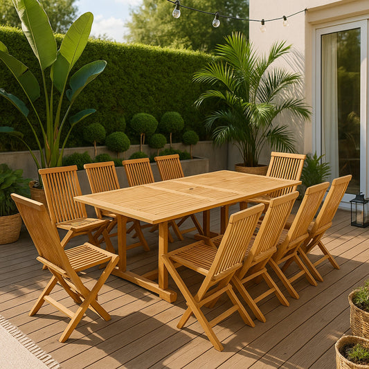 Salon de jardin en teck 10 personnes
