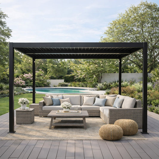 Pergola bioclimatique 3x3m structure aluminium lames orientables