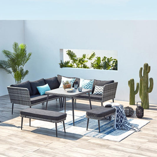 Salon de jardin en résine 9 personnes