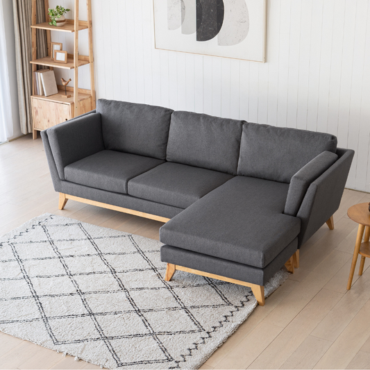 Canapé d'angle réversible 4 places en tissu