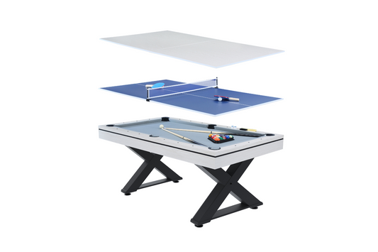 Table multi-jeux 3 en 1 convertible ping-pong, billard et repas