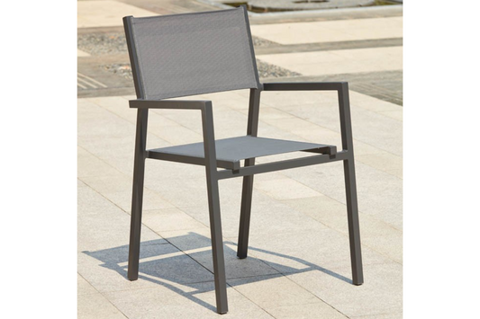 Lot de 4 chaises empilables gris foncé