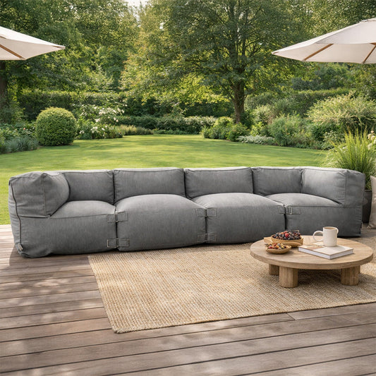 Salon de jardin modulable 4 places en tissu déperlant