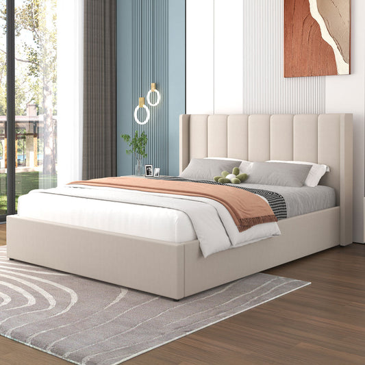 Lit design avec coffre de rangement 140x190cm en velours