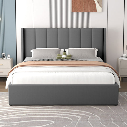 Lit design avec coffre de rangement 140x190cm en velours