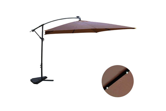Parasol LED carré déporté 3x3 en aluminium