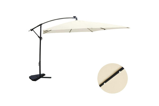 Parasol LED carré déporté 3x3 en aluminium