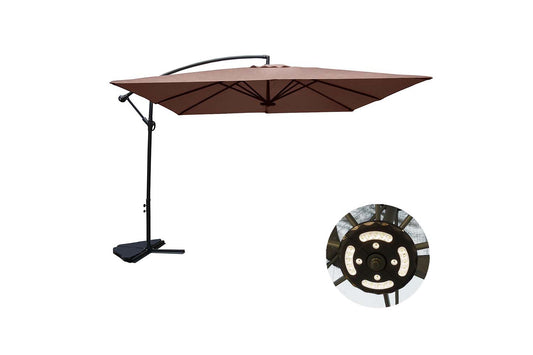 Parasol LED carré déporté 3x3