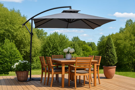 Parasol carré déporté 3x3 en aluminium