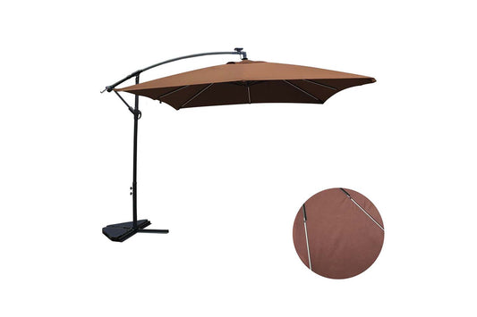 Parasol LED carré déporté 3x3 en aluminium