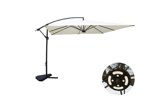 Parasol LED carré déporté 3x3