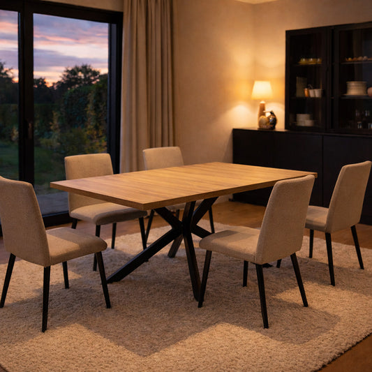 Table extensible 8 personnes effet bois 200cm