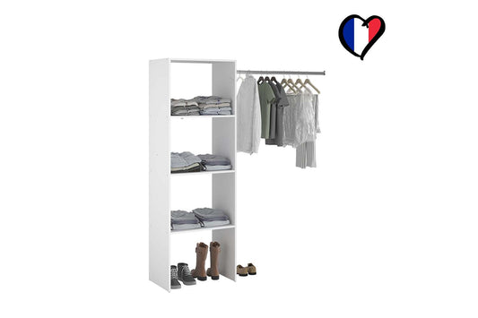 Dressing 3 étagères, penderie 160 x 40 x 180 cm