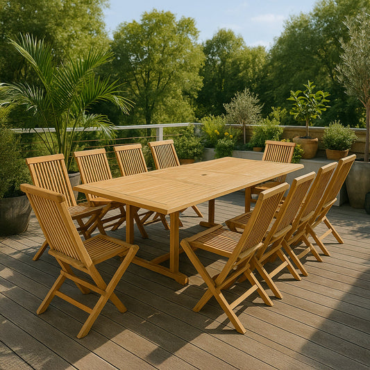 Salon de jardin en teck 10 personnes