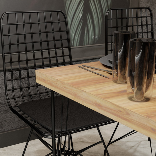 Ensemble repas table et chaises industriel