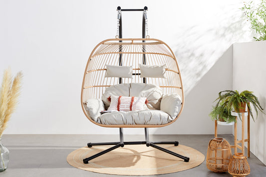 Fauteuil suspendu effet rotin 2 places