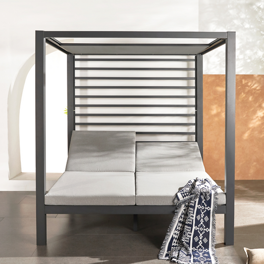 Lit de jardin 2 places structure aluminium