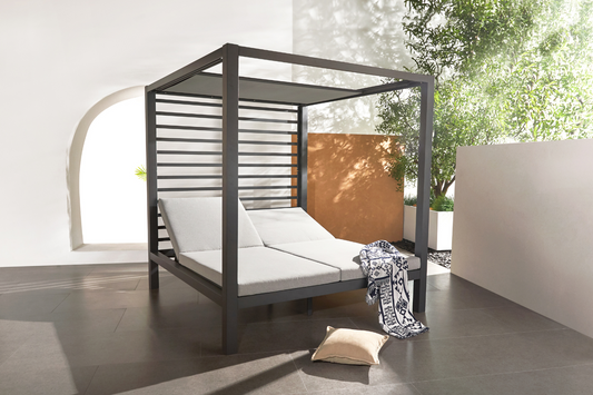 Lit de jardin 2 places structure aluminium
