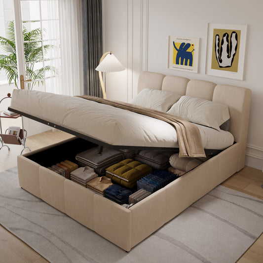 Lit nuage coffre 160x200cm velours