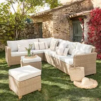 Ensemble de salon de jardin 7 pièces en résine Medena NATERIAL