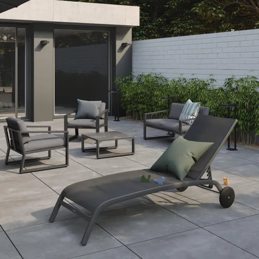 Salon de jardin NATERIAL Lyra gris, 4 personnes